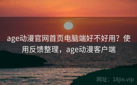 age动漫官网首页电脑端好不好用？使用反馈整理，age动漫客户端