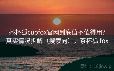 茶杯狐cupfox官网到底值不值得用？真实情况拆解（搜索向），茶杯狐 fox