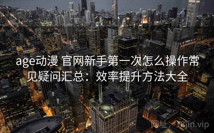 age动漫 官网新手第一次怎么操作常见疑问汇总：效率提升方法大全