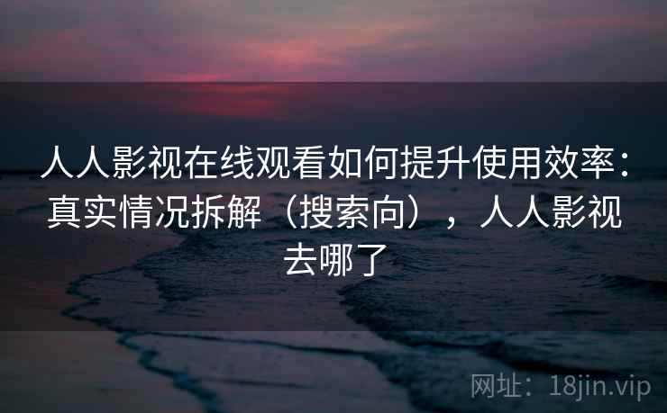 人人影视在线观看如何提升使用效率：真实情况拆解（搜索向），人人影视去哪了